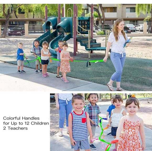 Daycare Walking Rope, Children Safety Walking  Rope with 12 Colorful Handles - Picture 4 of 9